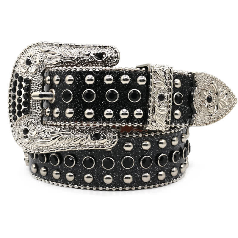 Cintura in pelle con borchie a croce Western Bling - image 2