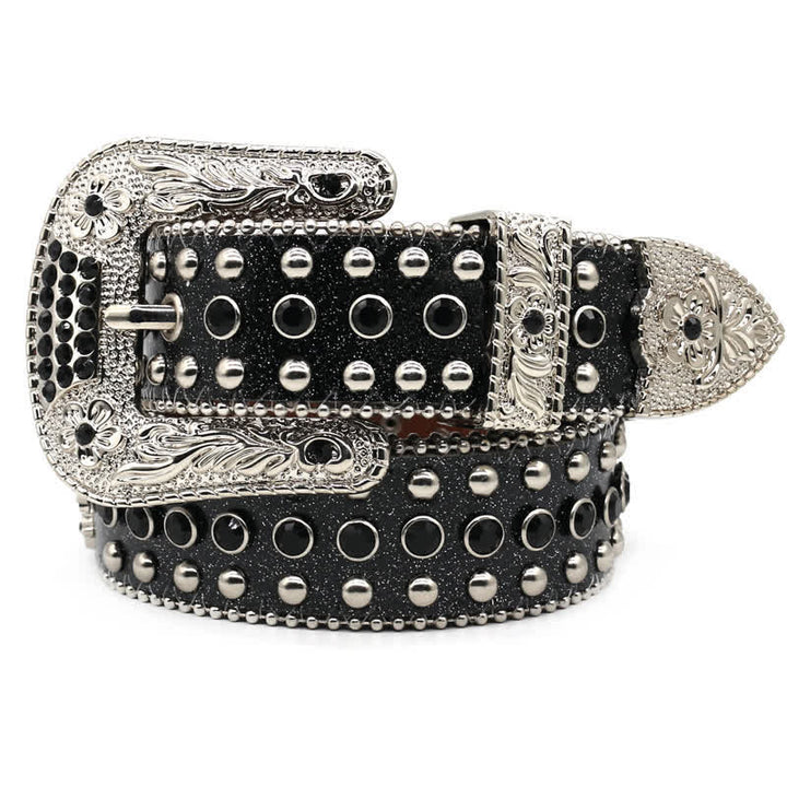 Cintura in pelle con borchie a croce Western Bling - image 2