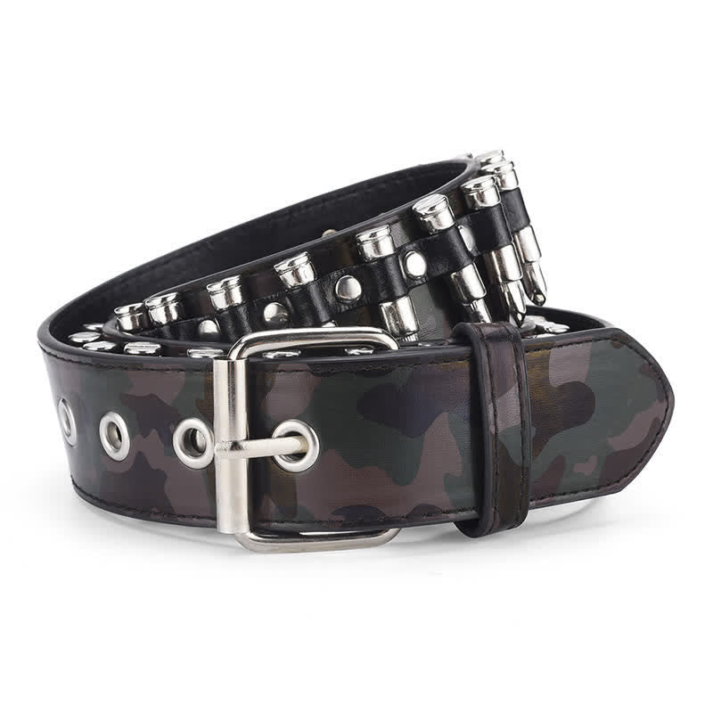 Cintura in pelle con rivetti a proiettile Camouflage Rock Wild - image 11