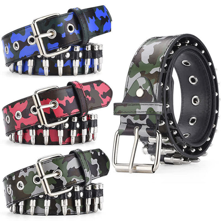 Cintura in pelle con rivetti a proiettile Camouflage Rock Wild - image 1