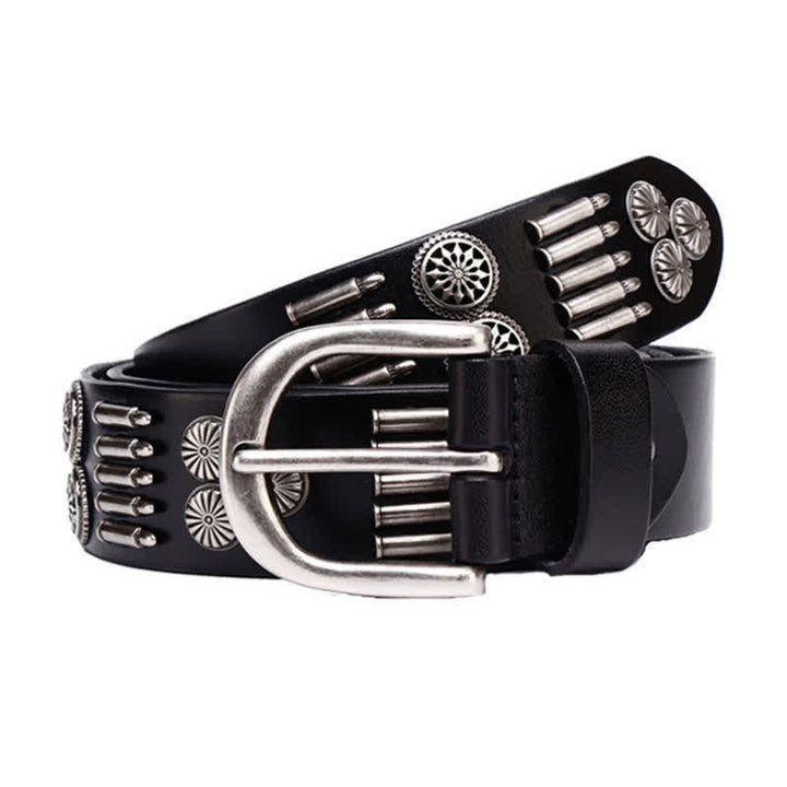 Cintura in pelle con rivetti a proiettile in metallo punk rock alla moda - image 6
