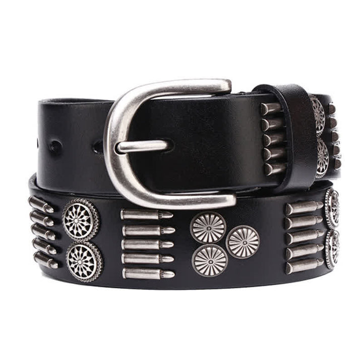 Cintura in pelle con rivetti a proiettile in metallo punk rock alla moda - image 5
