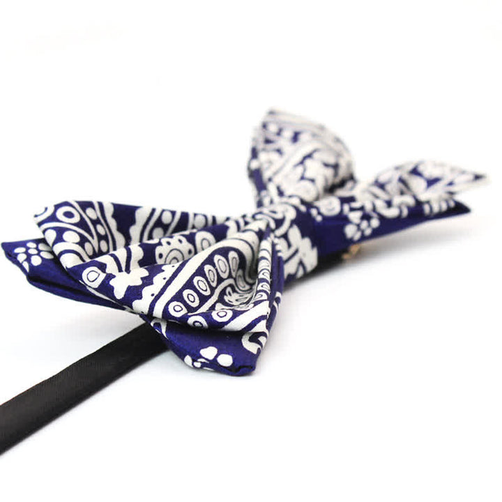Papillon da uomo con stampa a pois bianchi e blu navy anacardi - image 2
