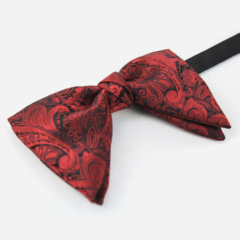 Papillon elegante da uomo in stile britannico con motivo Paisley bordeaux - image 1