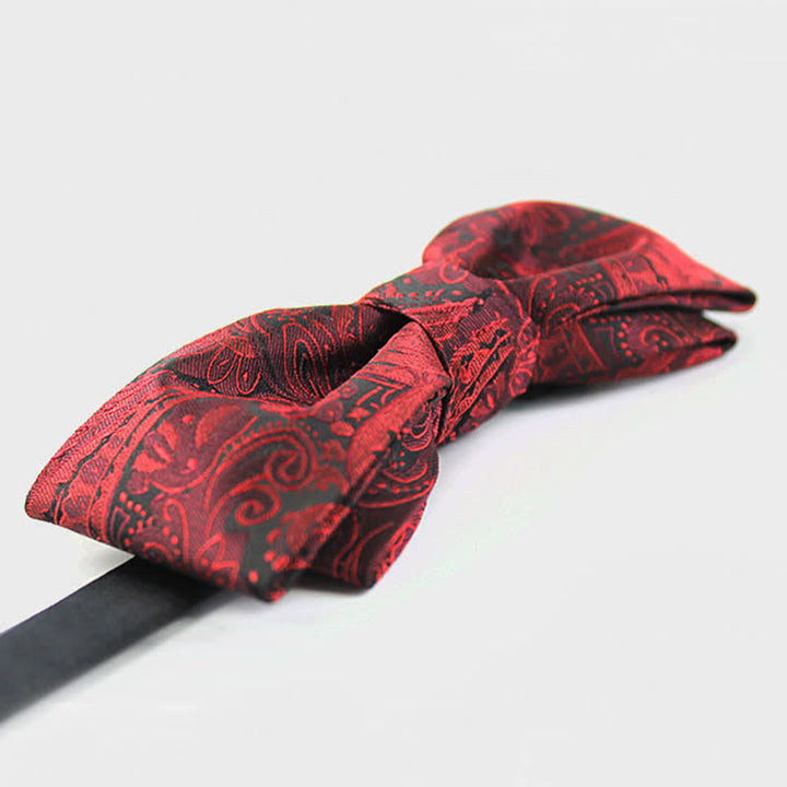 Papillon elegante da uomo in stile britannico con motivo Paisley bordeaux - image 8