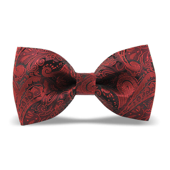 Papillon elegante da uomo in stile britannico con motivo Paisley bordeaux - Stile n. 5 - image 11