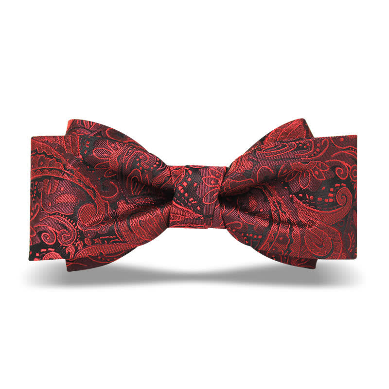 Papillon elegante da uomo in stile britannico con motivo Paisley bordeaux - Stile n. 3 - image 7