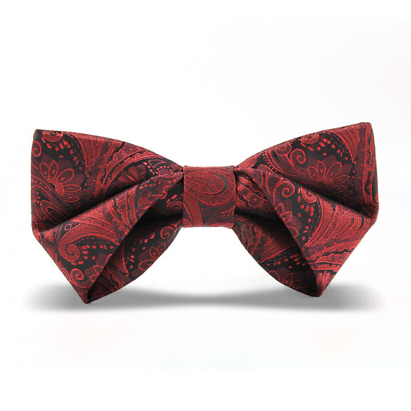 Papillon elegante da uomo in stile britannico con motivo Paisley bordeaux - Stile n. 4 - image 9