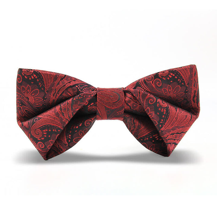 Papillon elegante da uomo in stile britannico con motivo Paisley bordeaux - Stile n. 4 - image 9