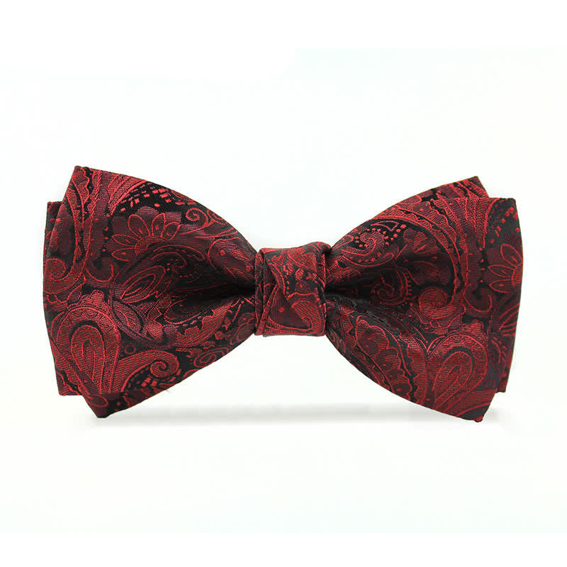 Papillon elegante da uomo in stile britannico con motivo Paisley bordeaux - Stile n. 2 - image 5