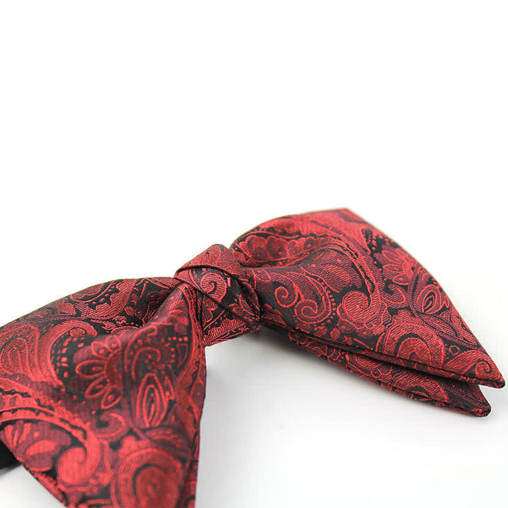 Papillon elegante da uomo in stile britannico con motivo Paisley bordeaux - image 4