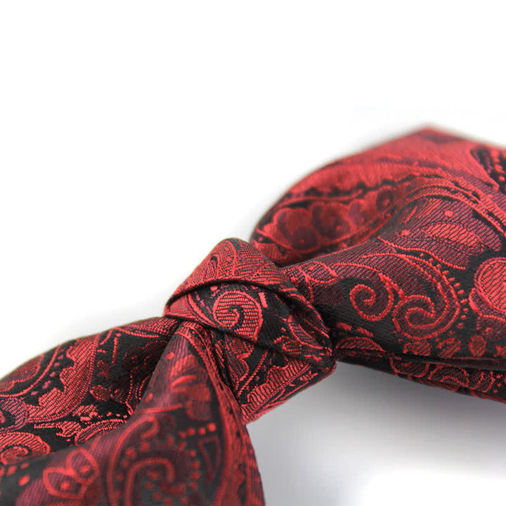 Papillon elegante da uomo in stile britannico con motivo Paisley bordeaux - image 3