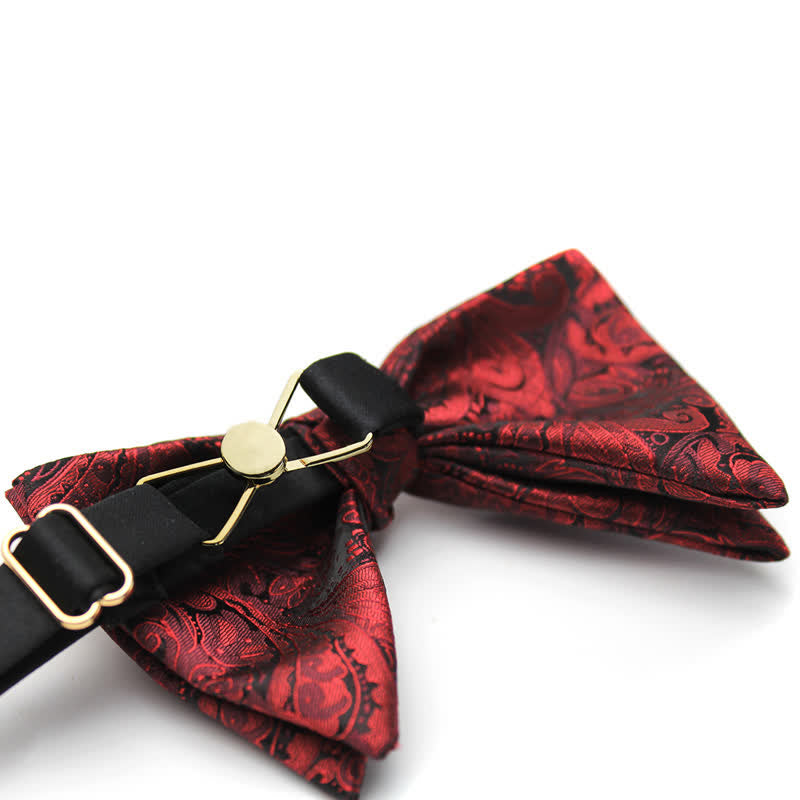 Papillon elegante da uomo in stile britannico con motivo Paisley bordeaux - image 2