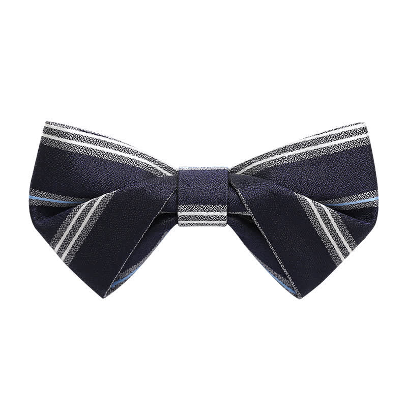 Papillon classico da uomo a righe blu navy - Stile n. 2 - image 2