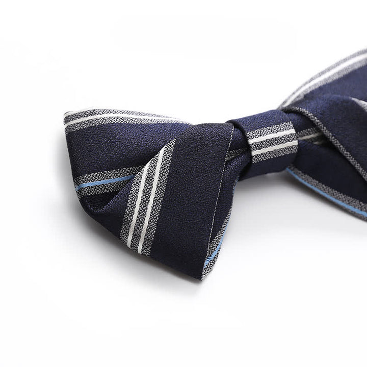 Papillon classico da uomo a righe blu navy - image 3