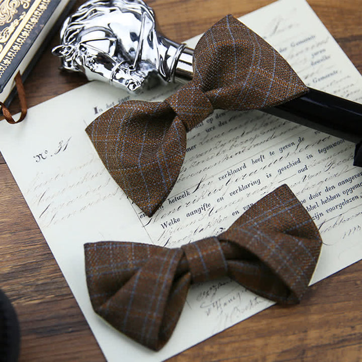 Papillon scozzese marrone scuro vintage in stile britannico da uomo - image 0