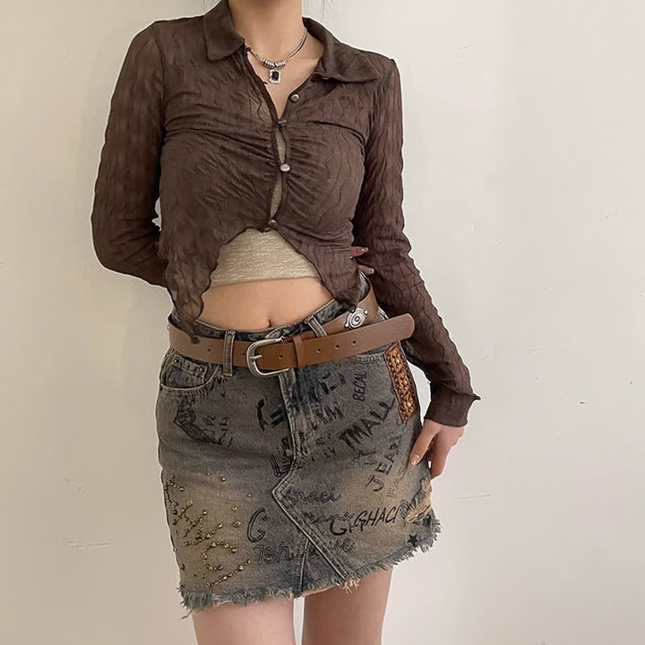 Cintura in pelle con decorazione in metallo e borchie Concho da donna - image 4