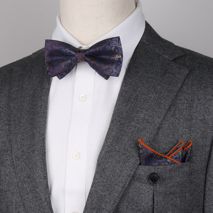 Set di 3 cravatte e papillon con motivo paisley fantasy da uomo - image 6
