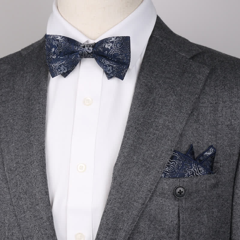 Set di 3 cravatte e papillon con motivo paisley fantasy da uomo - image 0
