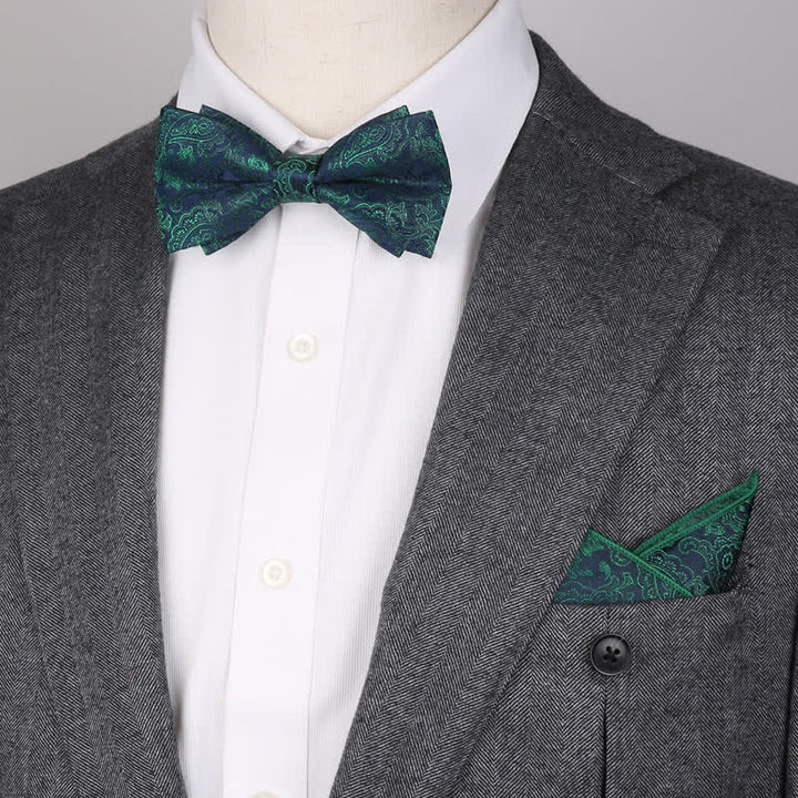 Set di 3 cravatte e papillon con motivo paisley fantasy da uomo - image 9