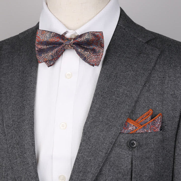 Set di 3 cravatte e papillon con motivo paisley fantasy da uomo - image 12