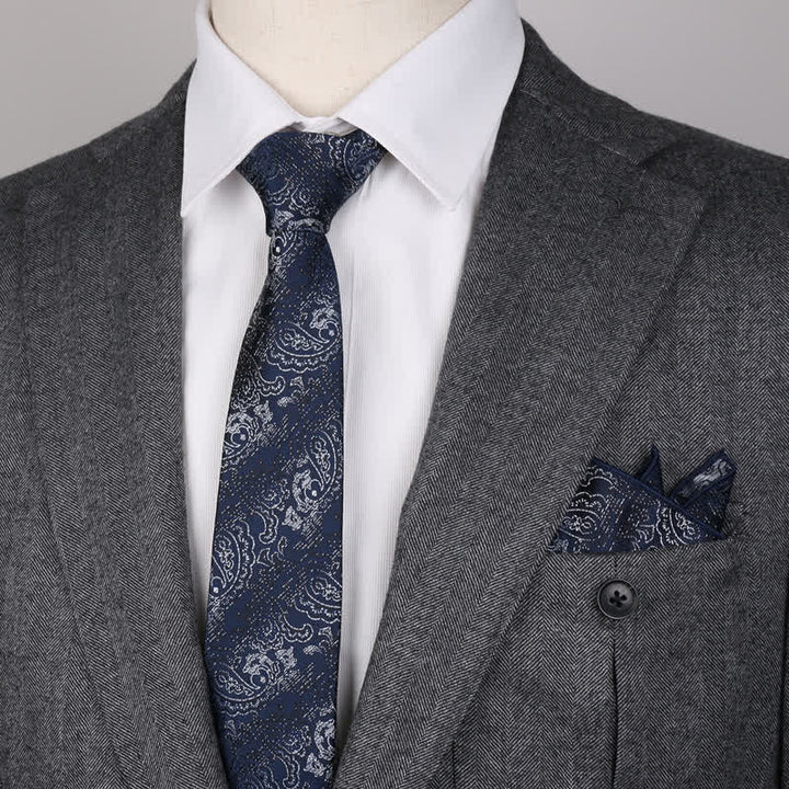 Set di 3 cravatte e papillon con motivo paisley fantasy da uomo - image 2