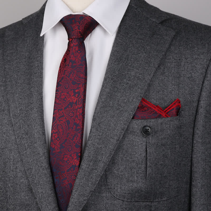 Set di 3 cravatte e papillon con motivo paisley fantasy da uomo - image 4