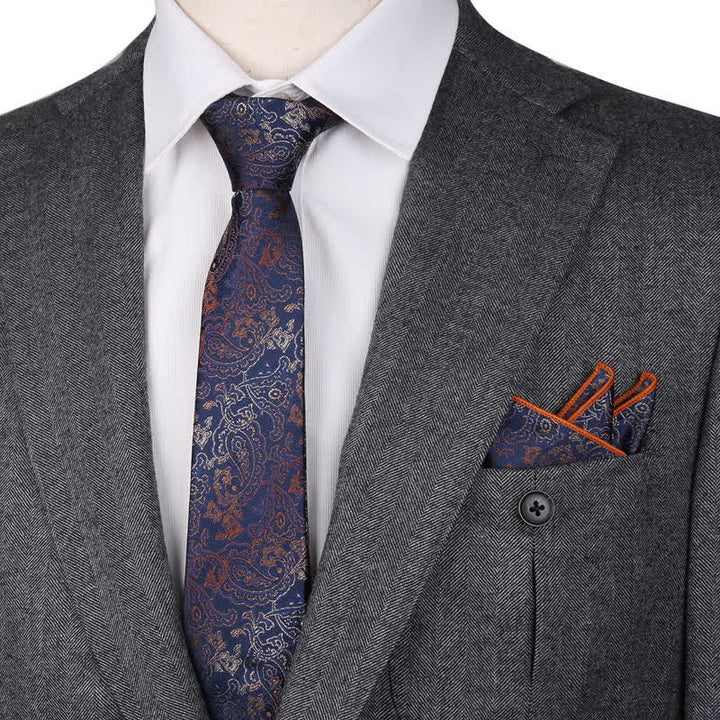 Set di 3 cravatte e papillon con motivo paisley fantasy da uomo - image 7
