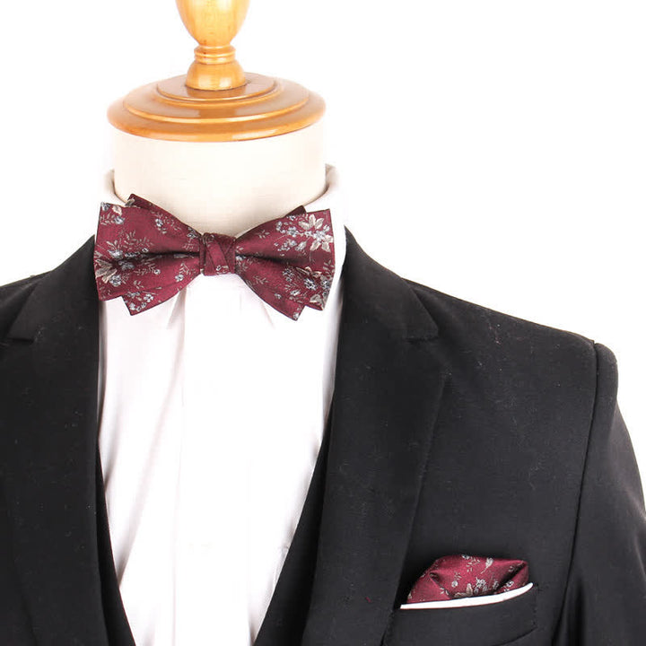 Set di 3 cravatte e papillon da uomo in stile bordeaux - image 0