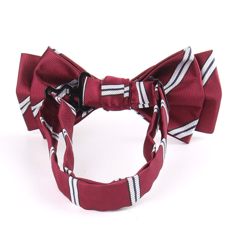 Set di 3 cravatte e papillon da uomo in stile bordeaux - image 6