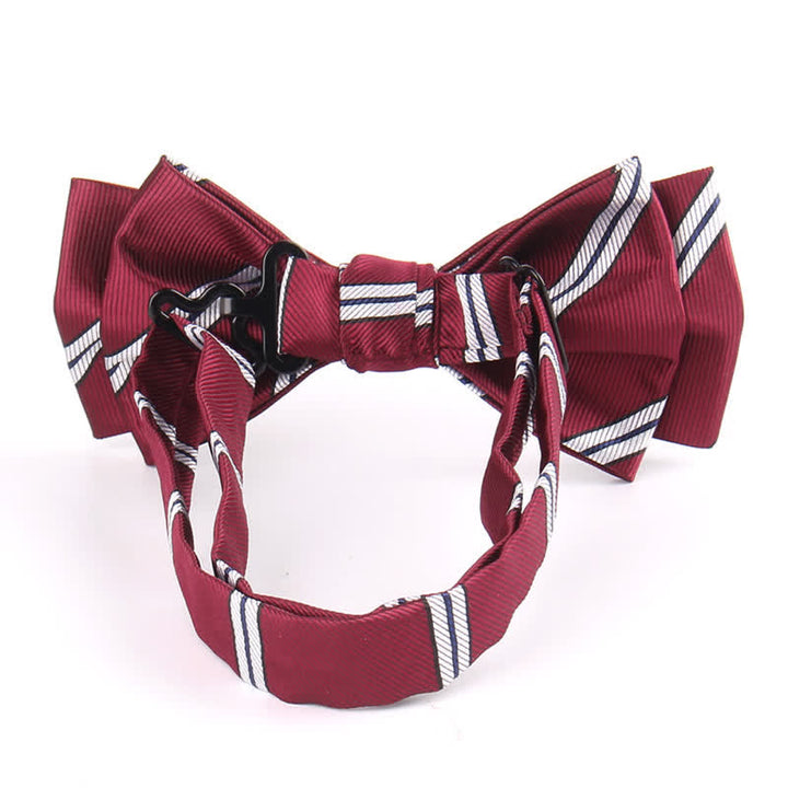 Set di 3 cravatte e papillon da uomo in stile bordeaux - image 6