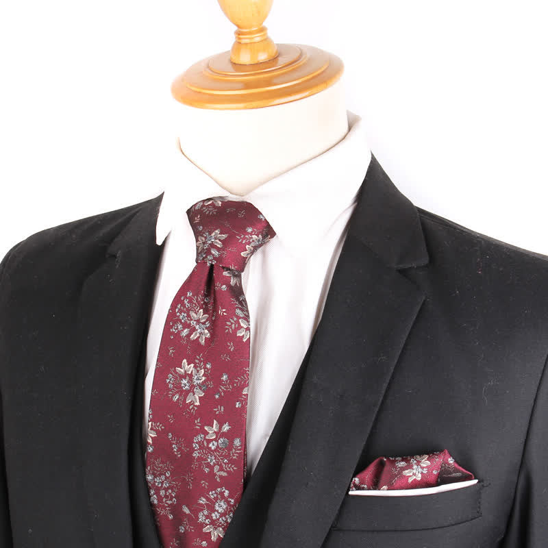 Set di 3 cravatte e papillon da uomo in stile bordeaux - image 4