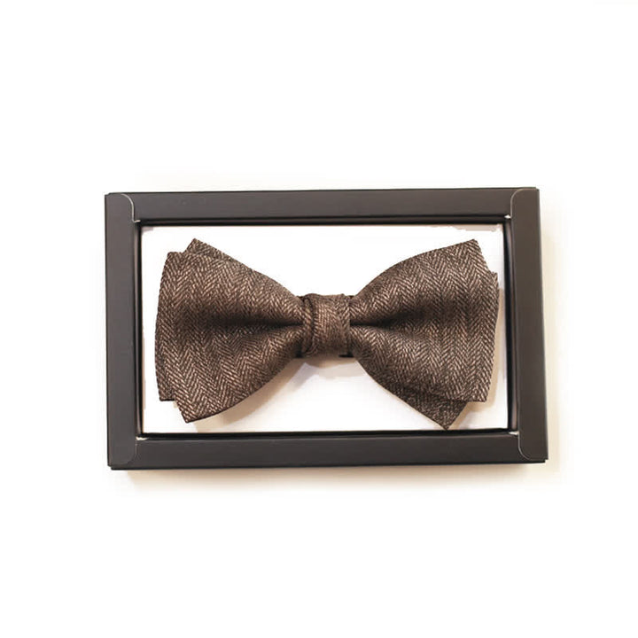 Papillon da uomo con spilla floreale in stile britannico marrone vintage - Classico - 1 pz - image 1