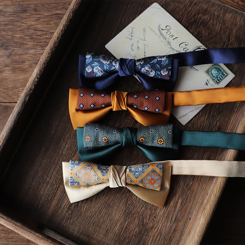 Papillon floreale patchwork a due strati da uomo unico - image 0