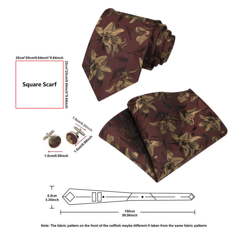 Set di 3 cravatte da uomo con motivo floreale grazioso e squisito - image 6