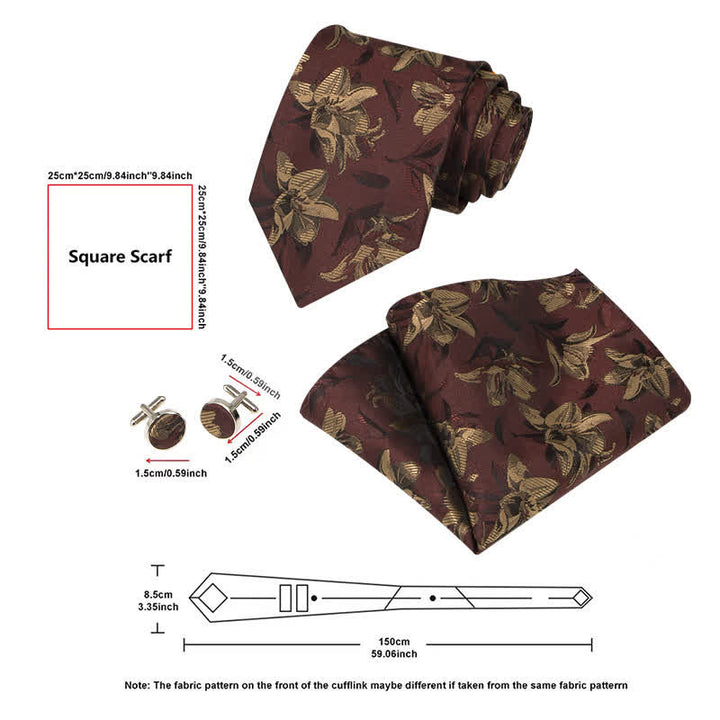 Set di 3 cravatte da uomo con motivo floreale grazioso e squisito - image 6