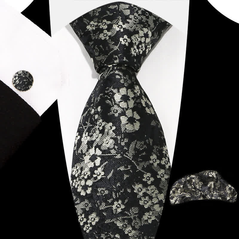 Set di 3 cravatte da uomo con motivo floreale grazioso e squisito - Stile n. 7 - image 11