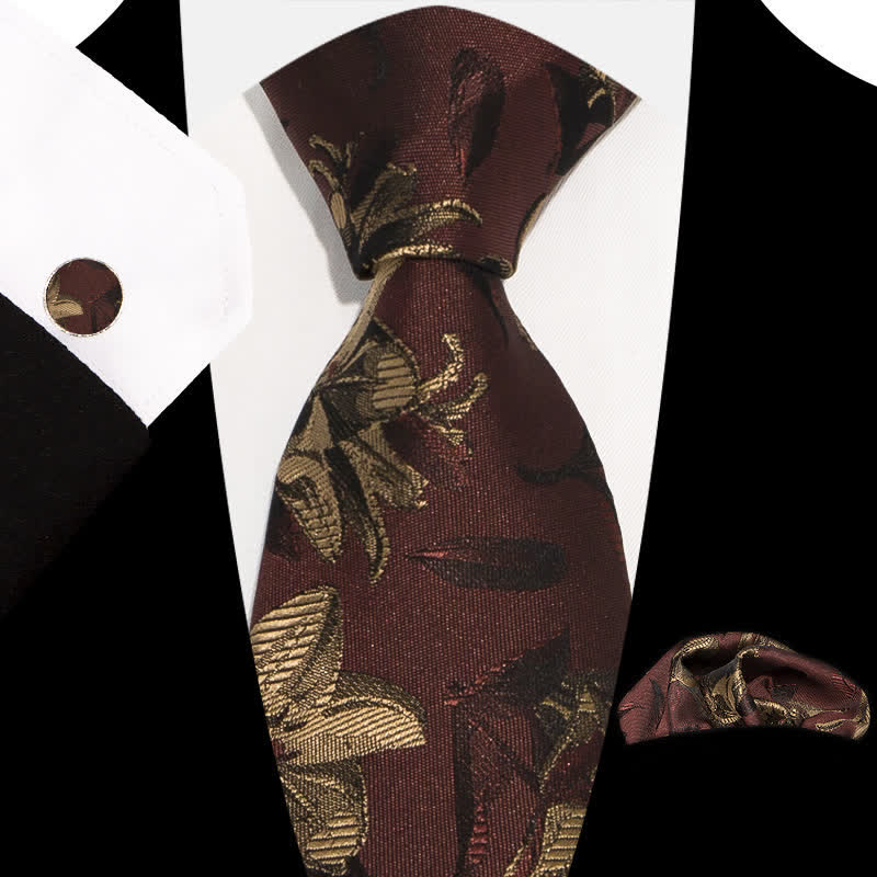 Set di 3 cravatte da uomo con motivo floreale grazioso e squisito - Stile n. 2 - image 1