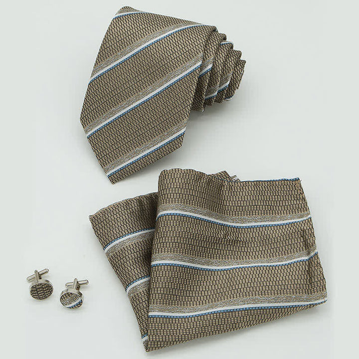 Set di 3 cravatte casual a righe da ufficio per uomo - image 16