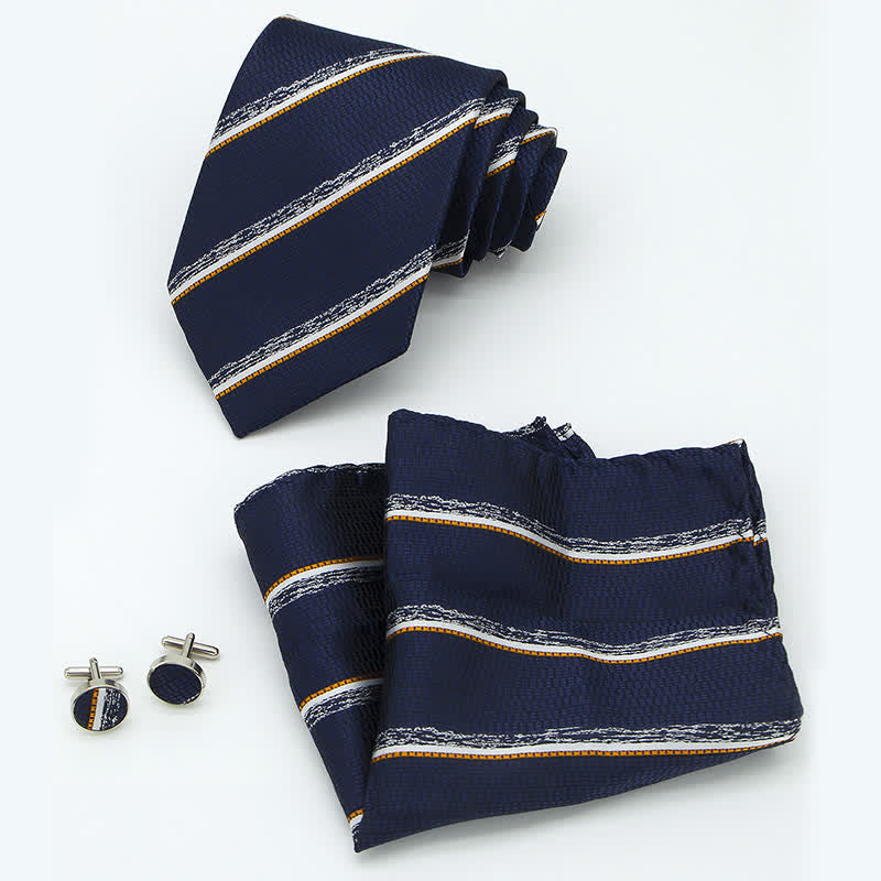 Set di 3 cravatte casual a righe da ufficio per uomo - image 1