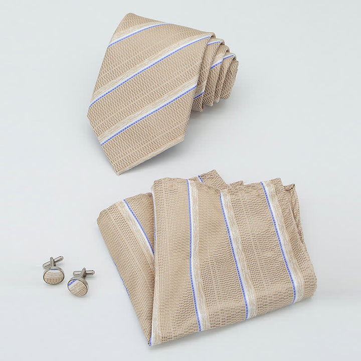 Set di 3 cravatte casual a righe da ufficio per uomo - image 11