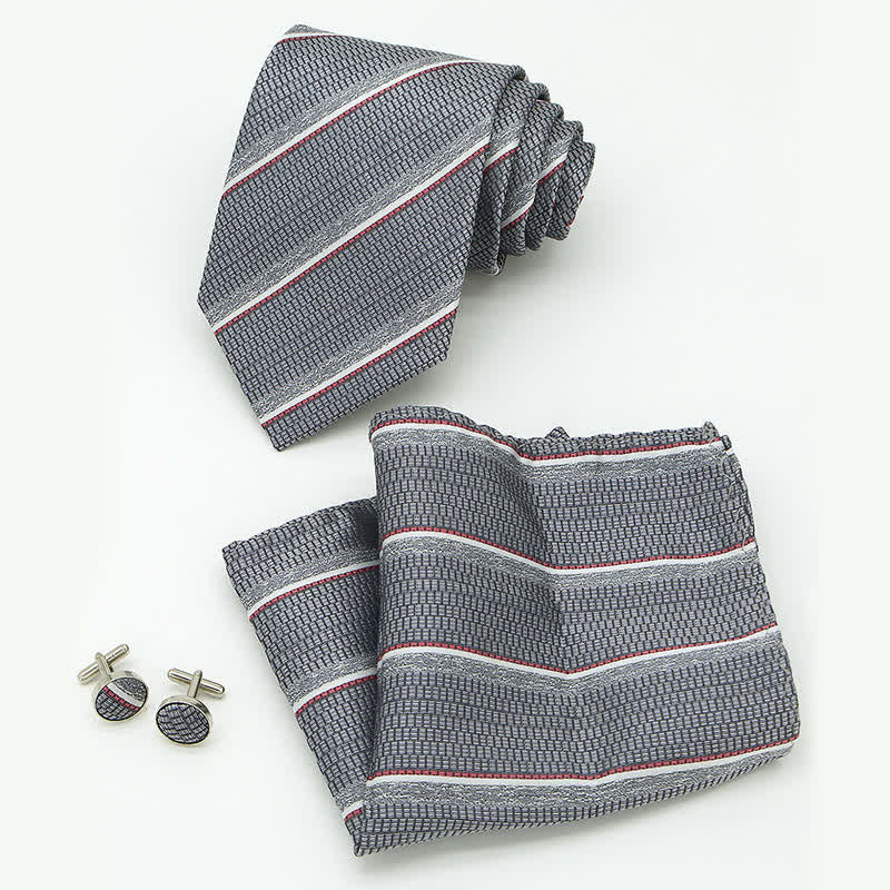 Set di 3 cravatte casual a righe da ufficio per uomo - image 6