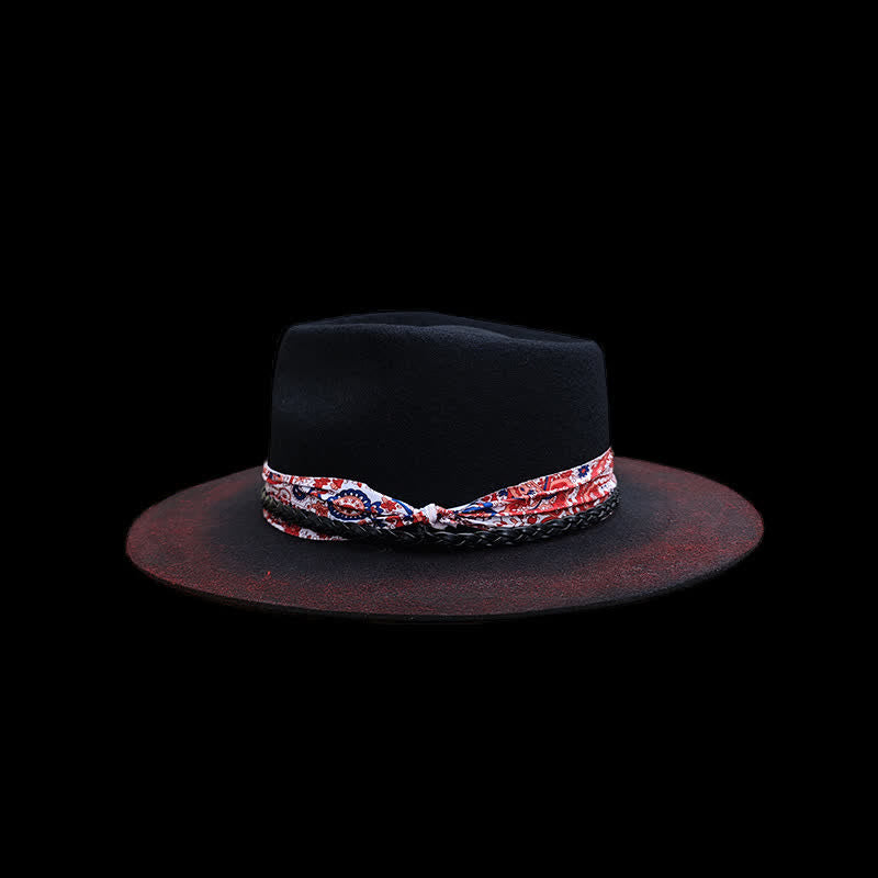Divertente cintura rossa Paisley con cappello da cowboy nero - Nero - Misura M (22"-22 7/8") - image 1