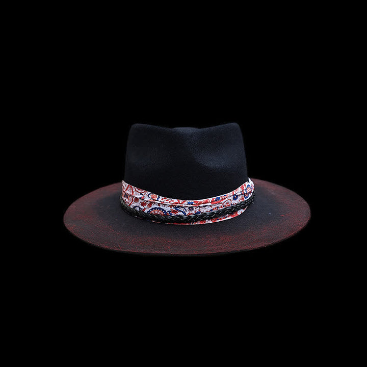 Divertente cintura rossa Paisley con cappello da cowboy nero - image 3