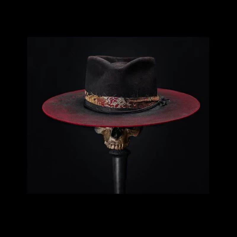 Divertente cintura rossa Paisley con cappello da cowboy nero - image 0