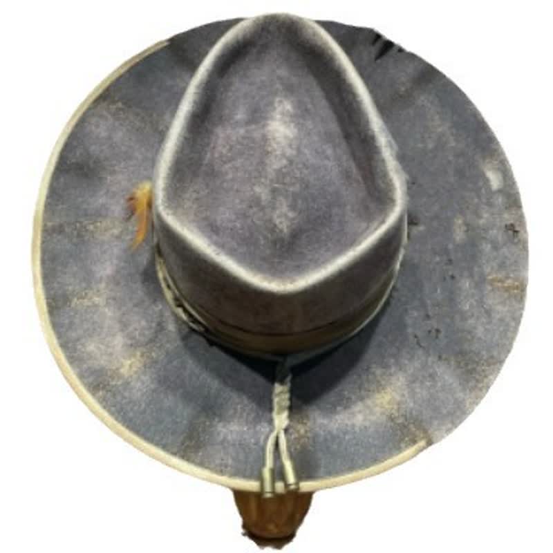 Cappello da cowboy con piume Fedoras grigio scuro vecchio stile - image 2