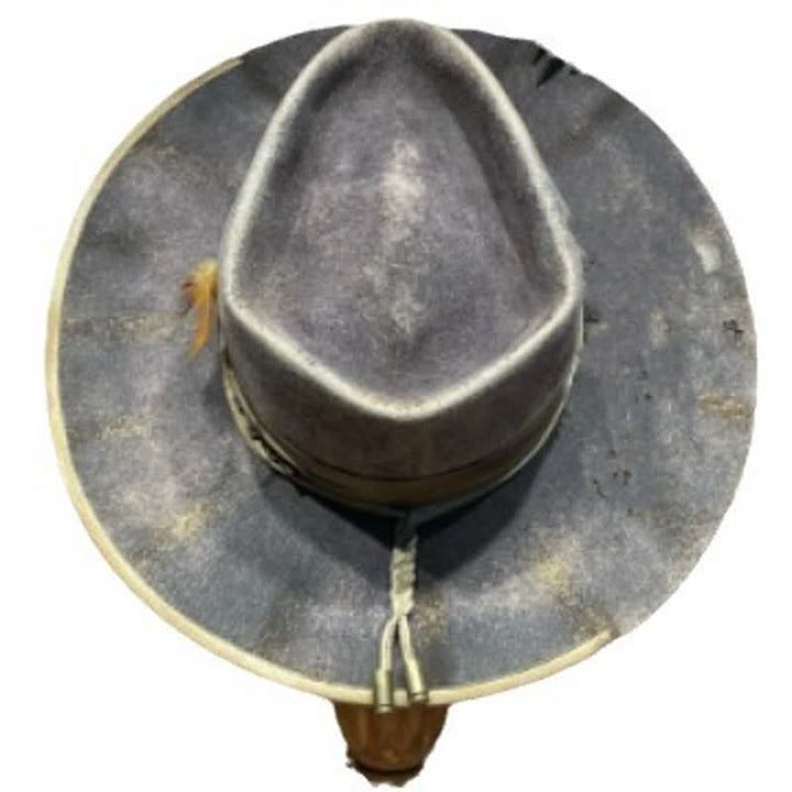 Cappello da cowboy con piume Fedoras grigio scuro vecchio stile - image 2