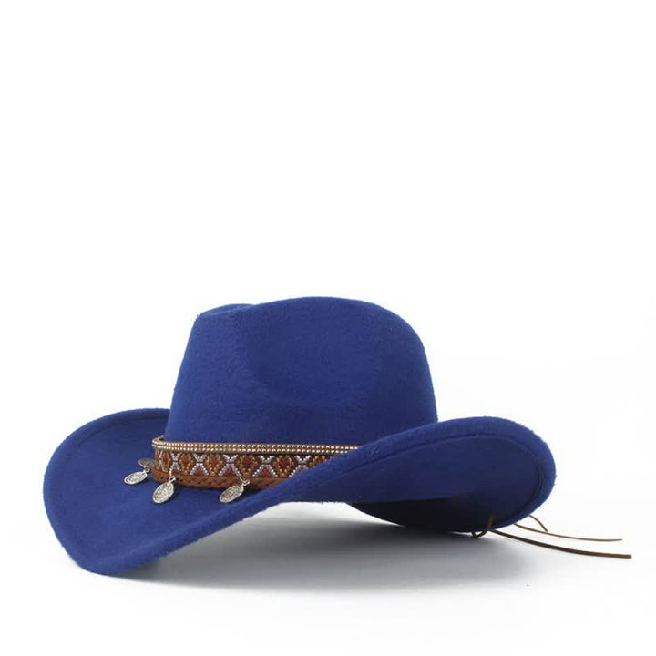 Cappello da cowboy retrò a tesa larga con fascia in corda intrecciata - Reale - Misura M (22"-22 7/8") - image 12