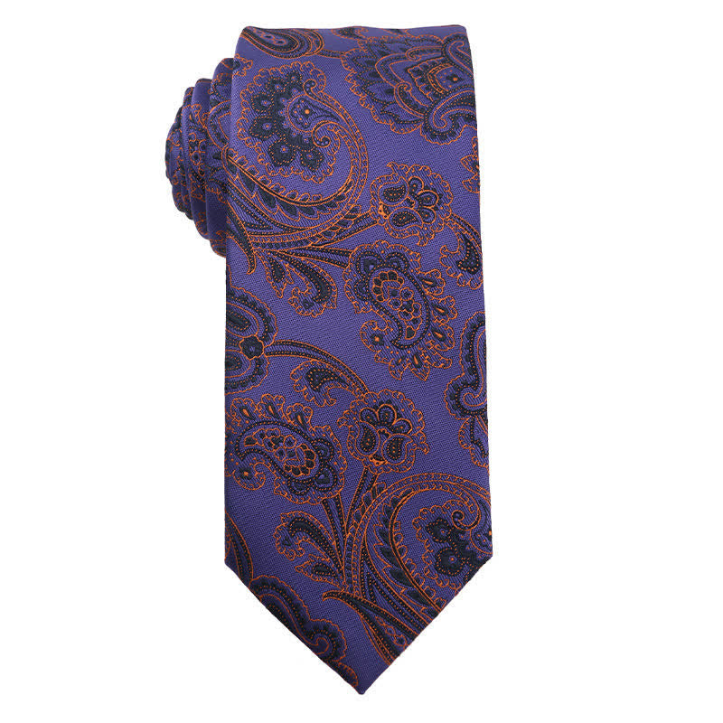 Cravatta da sera con accessori della serie viola retrò da uomo - Stile n. 7 - image 8