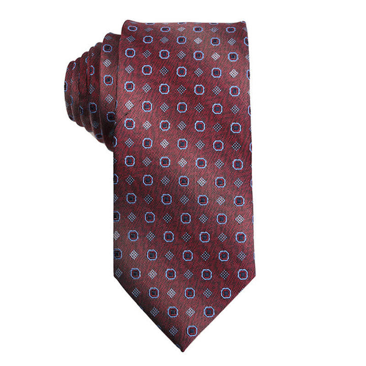 Cravatta da uomo con accessori per abito da sera Paisley della serie rosso scuro - Stile n. 1 - image 2